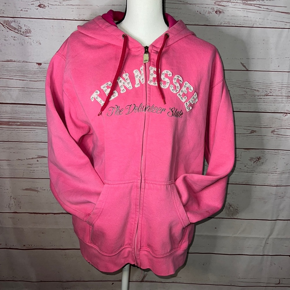 Pink Tennessee girls full zip hoodie so cute! Size youth 2XL BARBIECORE